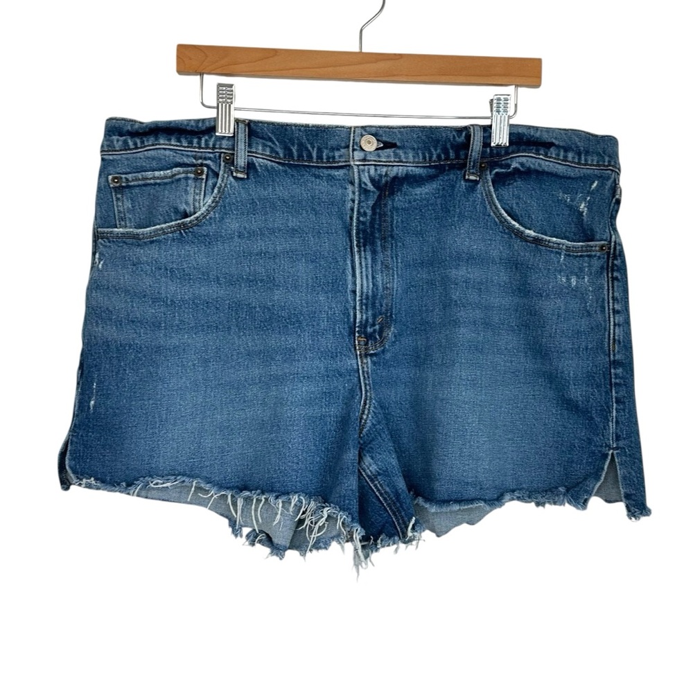 Abercrombie & Fitch Womens The Mom Short High-Rise Short Sz 34 Blue Denim